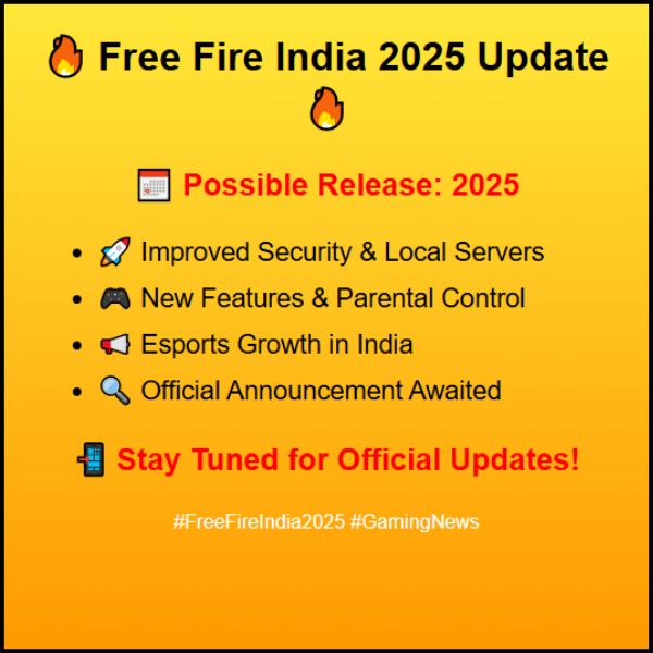 2025 में Free Fire India कब आएगा?