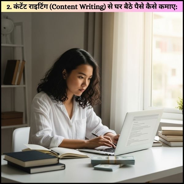 2. कंटेंट राइटिंग (Content Writing) से घर बैठे पैसे कैसे कमाए
