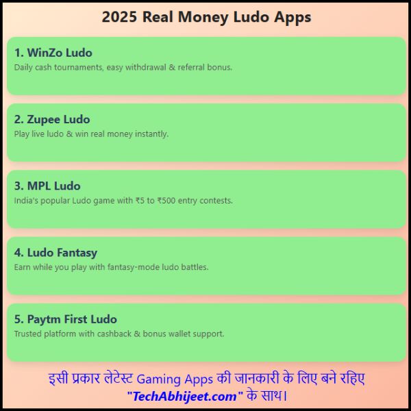 2025 रियल पैसे कमाने वाला ऐप Ludo कौन सा है?