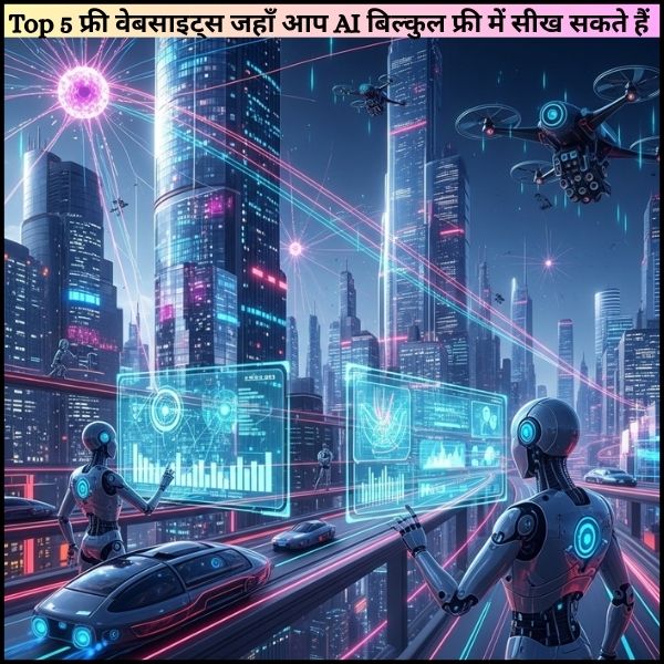Top 5 फ्री वेबसाइट्स जहाँ आप AI बिल्कुल फ्री में सीख सकते हैं