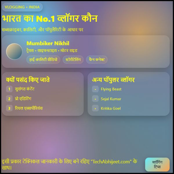 भारत का नंबर 1 व्लॉगर कौन है – पूरी जानकारी