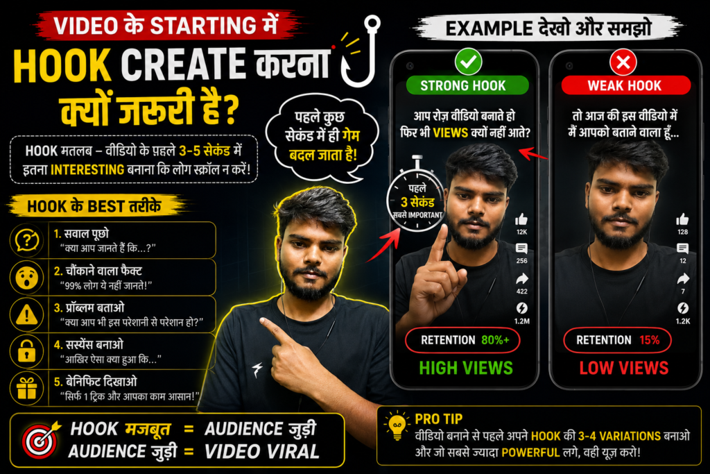 Video के starting मे Hook create करना