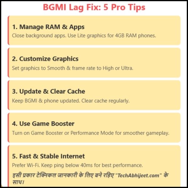 BGMI में लैग फिक्स करने के 5 प्रो टिप्स