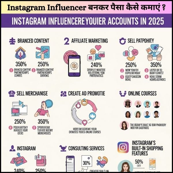 Instagram Influencer बनकर पैसा कैसे कमाएं 2025 का Best Idea Instagram से पैसे कमाने का