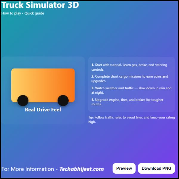 Truck Simulator 3D Game कैसे खेलें