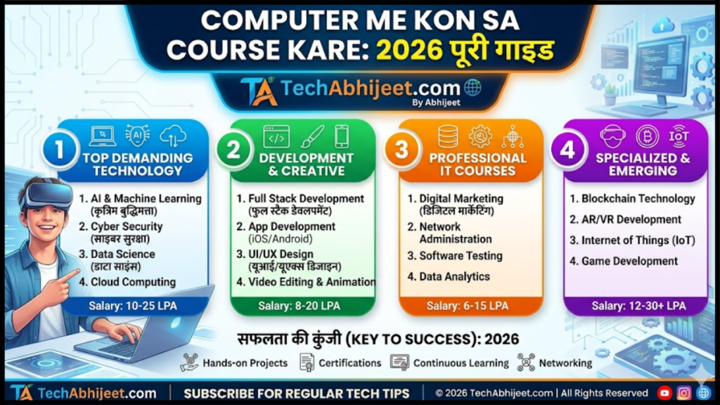 Computer Me Kon Sa Course Kare: 2026 पूरी गाइड