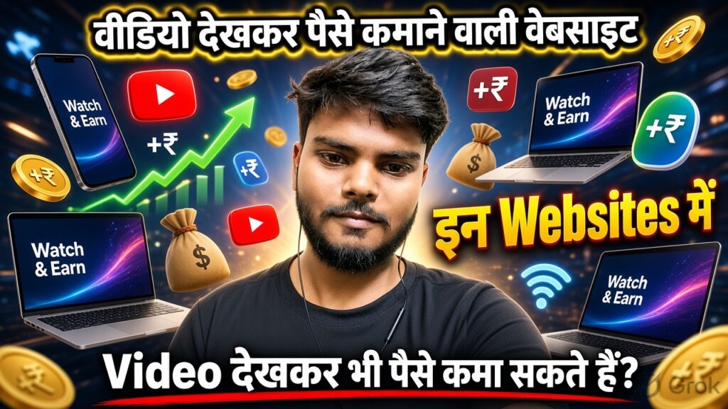 वीडियो देखकर पैसे कमाने वाली वेबसाइट इन Websites में आप Video देखकर भी पैसे कमा सकते हैं