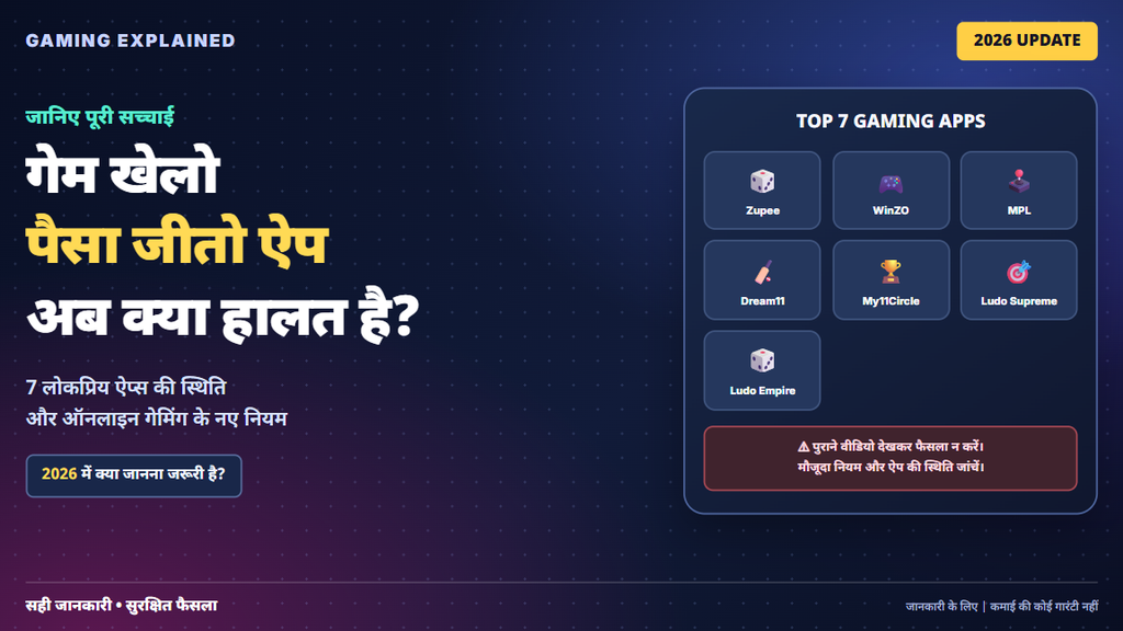गेम खेलो पैसा जीतो ऐप: लेकिन अब क्या हालत है भाई?